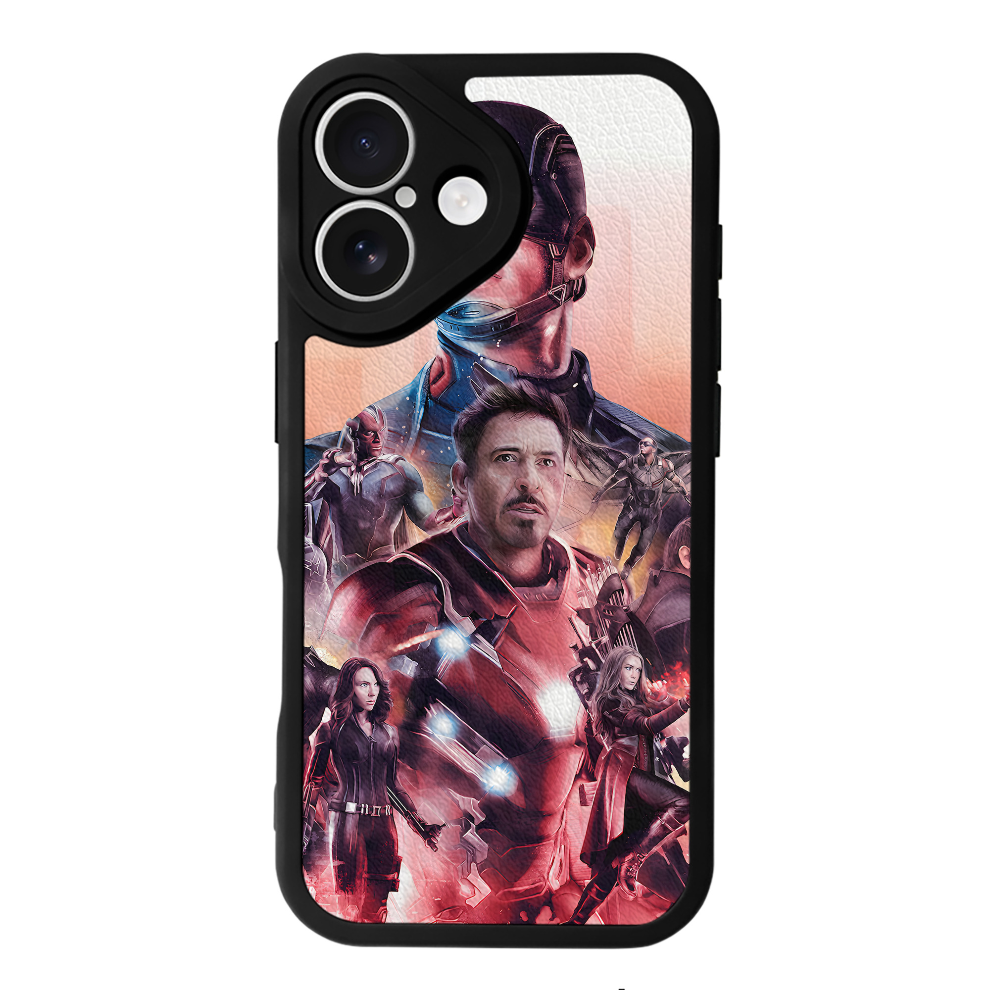 （画像用） アベンジャーズ The Avengers 【iPhone 16シリーズ対応】シリコンスマホケース（レザー調） 材質：シリコン